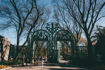 New York City, NY, USA - 04/24/2019: Entrance to the Bronx zoo