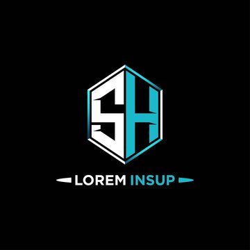SH initial hexagon logo monogram designs modern templates .