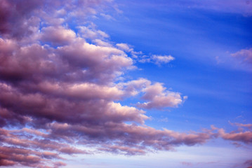 blue and purple sky with clouds