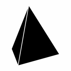 Triangular pyramid icon illustration