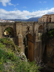 Baroque New Bridge of Ronda on the canyon of the river Guadalevin. 18 Century.  Spain. 