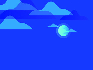 Sky full of star Flat Vector Illustration