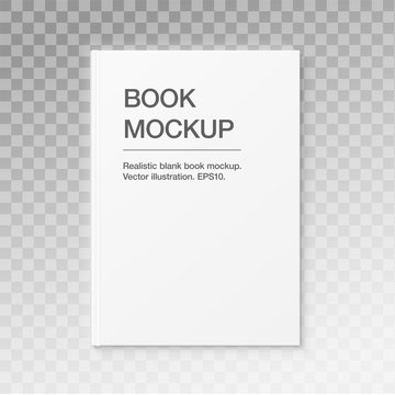 Template of blank cover book on transparent background. Vector illustration. It can be used for promo, catalogs, brochures, magazines, etc. Ready for your design. EPS10.