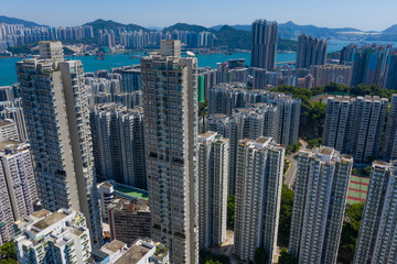 Fototapeta na wymiar Top view of Hong Kong residential area