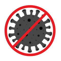 Stop coronavirus icon symbol, covid-19 vector