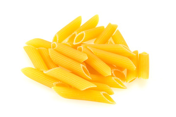 Raw penne pasta for bowl