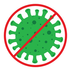 Stop coronavirus icon symbol, covid-19 vector
