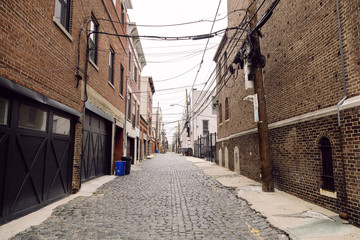 April 20 2020 - Hoboken NJ: Empty Court street without any cars or people