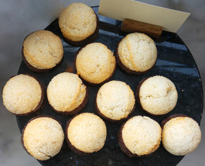 High angle of coconut macaroons

