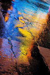 Abstract Reflections on the Wet Street at Night