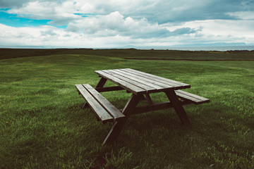 Picnic table in Iceland