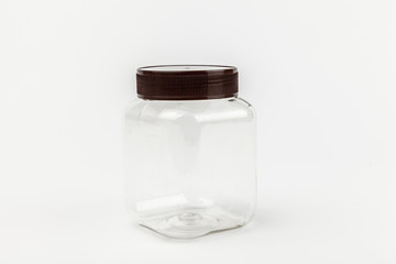 empty transparent plastic jar