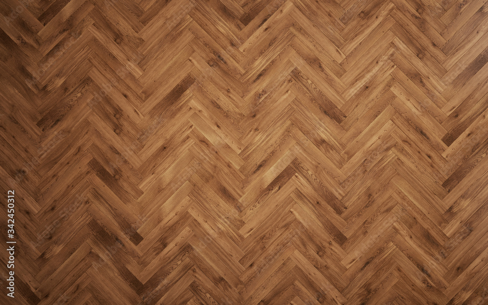 Wall mural high resolution oak herringbone parquet texture