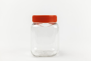 empty transparent plastic jar