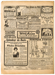 Old newspaper vintage advertising fashion Used paper background