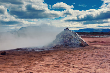Geothermal area Hverir, Iceland.