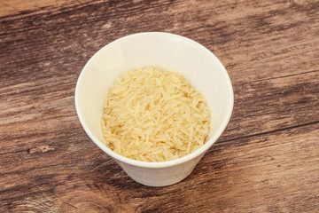 Raw basmati rice in the bowl