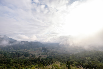 The fog viewpoint in the mountains of northern Thailand