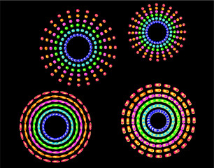 Colorful hot fix stone print embroidery graphic design vector art