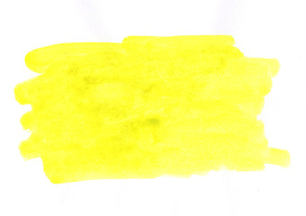 Yellow watercolor stain aquarelle background texture