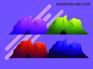 vector illustration of a mountain with Cave landscape
