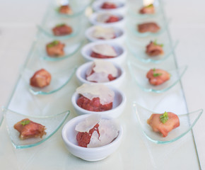variety meat appetizers and finger food