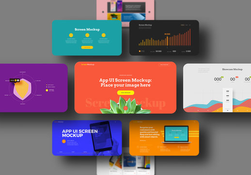 Landscape App UI Screen Mockup Set