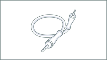 Vector Liner Audio Plug icon. Adapter Illustration. Wire, Cable Drawing.