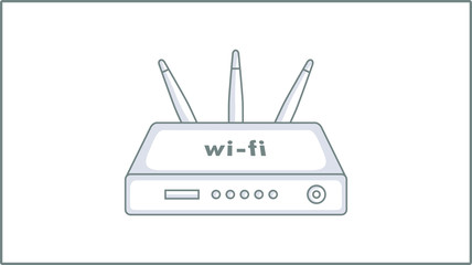 Vector Liner Wi-Fi Router icon. Internet Illustration. Drawing.