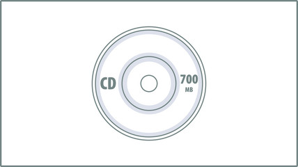 Vector Liner Compact Disc icon. CD Disc Illustration. Drawing.