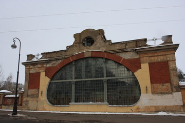 Fototapeta na wymiar Old red bricks buildings in Russia