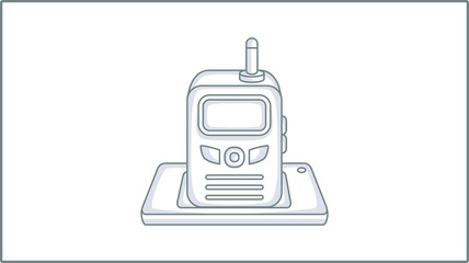 Vector Liner Walkie Talkie icon. Radio Communication Illustration. Drawing.