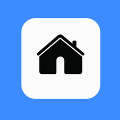 
black home button with blue and white background