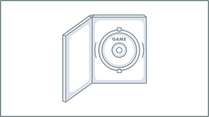 Vector Liner PC Game icon. DVD Box Illustration. Drawing.