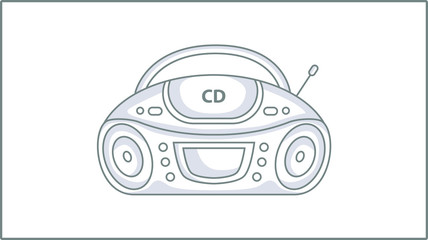 Vector Liner CD Audio Player icon. Cassette Player Illustration. Drawing. 