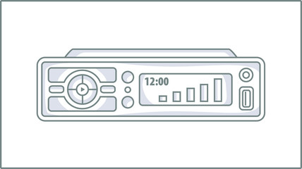 Obraz premium Vector Liner Car stereo icon. Illustration. Drawing. 