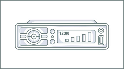 Vector Liner Car stereo icon. Illustration. Drawing. 
