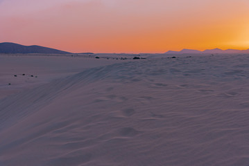 Sunset over the sand dunes, Canary Island of Fuerteventura