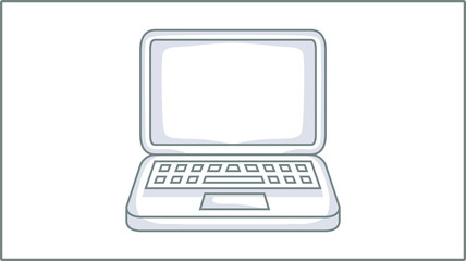 Vector Laptop icon. Linear Web icon. Illustration. Drawing.