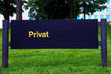metal sign with the words "Private Territory".