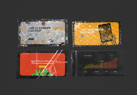 Landscape App UI Screen with Plastic Bags, Bubble Wrap, and Adhesive Set