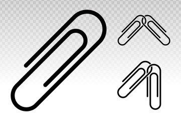 Paperclip or paper clip vector flat icon for apps and websites on a transparent background