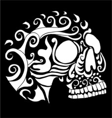 tattoo tribal skull graphic design vector art