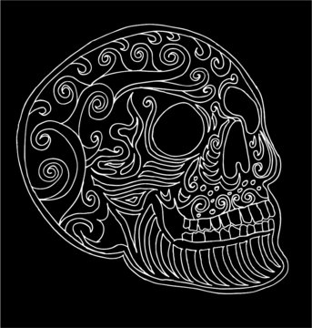 tattoo tribal skull graphic design vector art