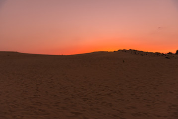 Sunset over the sand dunes, Canary Island of Fuerteventura