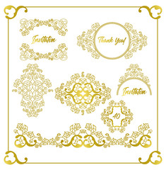 Vector decorative frame. Elegant element for design template, place for text. Floral border. Lace decor for birthday and greeting card, wedding invitation.