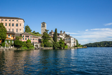 Lake Ortaand island San Giulio, Italy