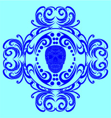tattoo tribal skull graphic design vector art