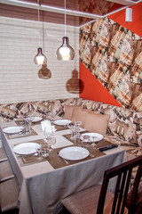 table setting in a restaurant