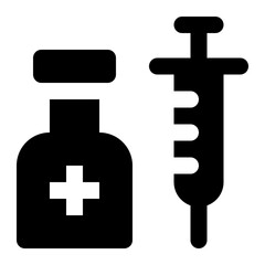 Vaccine Glyph Icon Vector